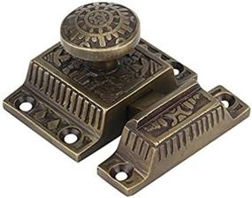 img 4 attached to 🔒 Handmade Antique Brass Cabinet Latch Set of 2 for Cabinet Closet Kitchen Door - Sold as Each by Windsor Design