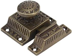 img 2 attached to 🔒 Handmade Antique Brass Cabinet Latch Set of 2 for Cabinet Closet Kitchen Door - Sold as Each by Windsor Design