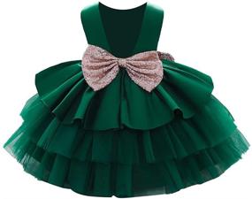 img 4 attached to Bowknot Pageant Toddler Dresses Headwear Apparel & Accessories Baby Girls