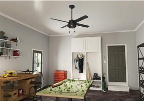 img 2 attached to 🌀 Hunter Spring Mill 52" Matte Black Ceiling Fan with LED Lights and Pull Chain Control - Indoor/Outdoor