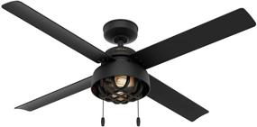 img 4 attached to 🌀 Hunter Spring Mill 52" Matte Black Ceiling Fan with LED Lights and Pull Chain Control - Indoor/Outdoor