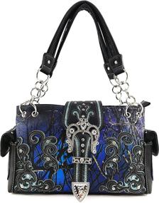 img 4 attached to 👜 Stylish Camouflage Rhinestone Handbags & Wallets by Justin West: Concealed, Women's Shoulder Bags on Sale!