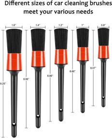 img 4 attached to ANBOO 12-Piece Car Detailing Brush Set for Cleaning Wheels, Interior, Exterior, Leather, and Air Vents with Drill Brush Set