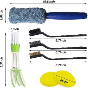 img 1 attached to ANBOO 12-Piece Car Detailing Brush Set for Cleaning Wheels, Interior, Exterior, Leather, and Air Vents with Drill Brush Set