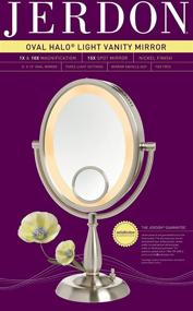 img 1 attached to 💡 Jerdon HL9510N Oval Lighted Vanity Mirror, 8x10 Inches, 10X/1X Magnification, 3-Light Settings, Nickel Finish