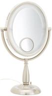 💡 jerdon hl9510n oval lighted vanity mirror, 8x10 inches, 10x/1x magnification, 3-light settings, nickel finish logo