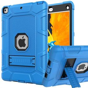 img 4 attached to iPad 6th Gen Cases, iPad 5th Gen Case, iPad 9.7 Cover, Shockproof Rugged Protective Case with Kickstand for iPad 9.7 inch A1893 / A1954 / A1822 / A1823 (Blue+Black)