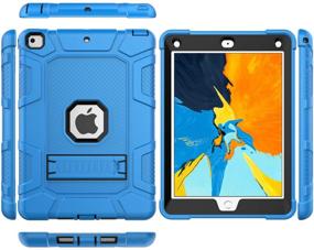 img 2 attached to iPad 6th Gen Cases, iPad 5th Gen Case, iPad 9.7 Cover, Shockproof Rugged Protective Case with Kickstand for iPad 9.7 inch A1893 / A1954 / A1822 / A1823 (Blue+Black)