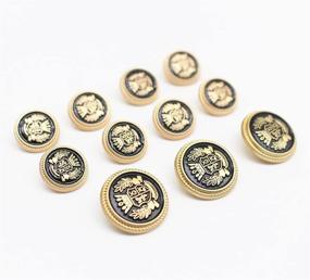 img 3 attached to 🧥 Upgrade Your Blazers and Jackets with MebuZip Black Gold Metal Button Set (14 Pieces, 15MM-20MM, MBM22)