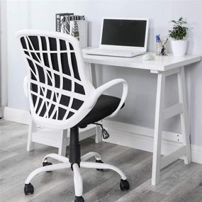 img 2 attached to 🪑 Comfortable and Stylish Office Chair with Wheels - Ergonomic Small Desk Chair for Teens and Home Office