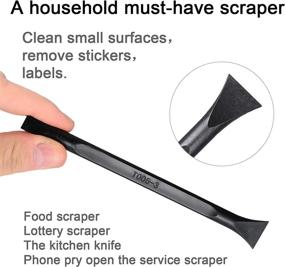 img 2 attached to ✨ 6-Piece Plastic Scraper Cleaning Tool Set: Carbon Fiber Lottery Ticket Scratcher + Multi-Purpose Stiff Scraper + Pen-Shaped Scraper for Tight Spaces, Kitchen, Crevices, Food, Paint, Stickers, Labels