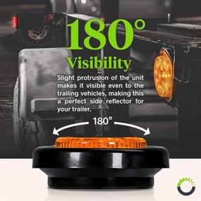 img 2 attached to 🚛 High-Quality Amber Round Trailer LED Clearance Marker Lights - 8pc Set [DOT FMVSS 108] [SAE P2] [Reflector Lens] [Grommet] [Flush-Mount] [Waterproof IP67] - Ideal for Trailer Truck