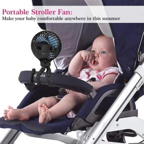 img 1 attached to 🌬️ Portable Mini Stroller Fan, Handheld Personal Fan with Flexible Tripod for Strollers, Students, Beds, Desks, Bikes, Cribs, Car Rides - USB or Battery Powered, Safe, Quiet, Long Lasting Charge (Black)