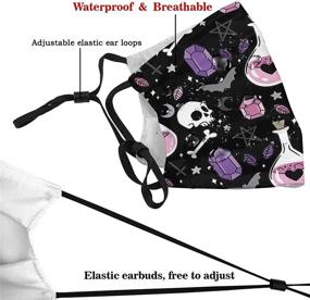 img 1 attached to Stylish Goth Face Mask Set - Includes 2 Filters, Reusable & Washable - Ideal Balaclavas for Women, Men, and Youth