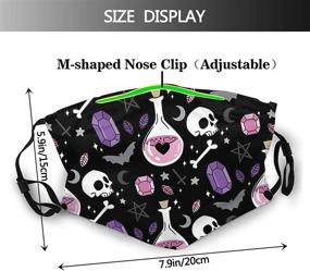 img 3 attached to Stylish Goth Face Mask Set - Includes 2 Filters, Reusable & Washable - Ideal Balaclavas for Women, Men, and Youth