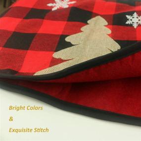img 3 attached to 🎄 Buffalo Plaid Christmas Tree Collar & Skirt Set | Orgrimmar Tree Ring in Gift Box, Ideal for Holiday Home Decoration