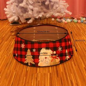 img 2 attached to 🎄 Buffalo Plaid Christmas Tree Collar & Skirt Set | Orgrimmar Tree Ring in Gift Box, Ideal for Holiday Home Decoration