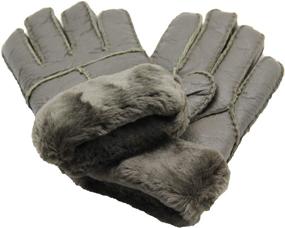 img 2 attached to 🧤 Premium YISEVEN Sheepskin Mittens: Luxurious Shearling Leather Men's Accessories