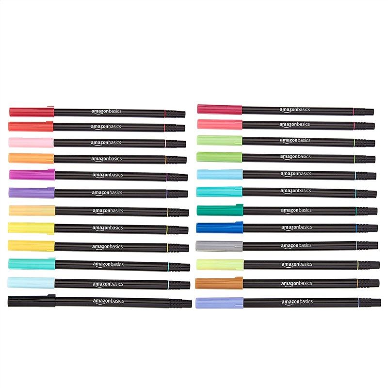 🖌️  Basics 24-Pack Dual Tip Brush Pens - Blendable…