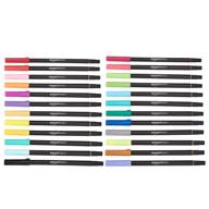 🖌️ amazon basics 24-pack dual tip brush pens - blendable, fine tip and nylon brush logo