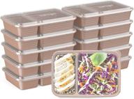 🍱 bentgo prep 2-compartment meal-prep containers with custom-fit lids - rose gold, microwave-safe, durable, reusable, bpa-free, freezer and dishwasher safe food storage containers - pack of 10 trays &amp; lids логотип