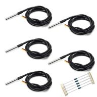 🌡️ pack of 5pcs gikfun waterproof ds18b20 digital thermal probe temperature sensor for arduino - ek1083 logo