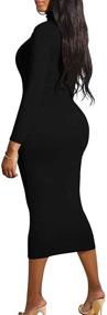 img 2 attached to GOBLES Womens Turtleneck Elegant Bodycon