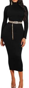 img 3 attached to GOBLES Womens Turtleneck Elegant Bodycon