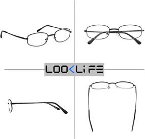 img 1 attached to 👓 Stylish 3-Pack Metal Full-Frame Round Reading Glasses with Spring Hinges for Men and Women