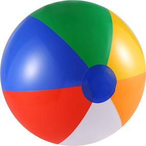 img 3 attached to Pack of 6 DECORA 12-Inch Inflatable Rainbow Beach Balls - Fun Water Toys for Kids in Swimming Pools