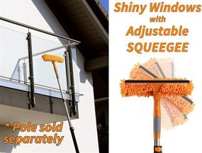 img 3 attached to 🧼 Ultimate Window Cleaning Combo: 2-in-1 Squeegee and Scrubber with Multi-Angle Feature // Perfect for Solar Panels, RV Windshields, and More! // Threaded for Easy Attachment (Pole Sold Separately)