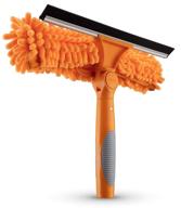 🧼 ultimate window cleaning combo: 2-in-1 squeegee and scrubber with multi-angle feature // perfect for solar panels, rv windshields, and more! // threaded for easy attachment (pole sold separately) logo