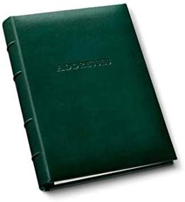 img 1 attached to 📚 Acadia Green Leather Desk Address Book - Refillable, 9"x7" by Gallery Leather