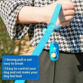 img 1 attached to BAAPET 15 ft, 20 ft, 30 ft, 50 ft, 100 ft Long Leash for Dog and Cat Training, Play, Camping, or Backyard Lead with Complimentary Training Clickers - Ideal for Small, Medium, and Large Breeds (30 Feet, SkyBlue)