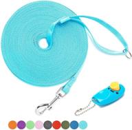 baapet 15 ft, 20 ft, 30 ft, 50 ft, 100 ft long leash for dog and cat training, play, camping, or backyard lead with complimentary training clickers - ideal for small, medium, and large breeds (30 feet, skyblue) logo