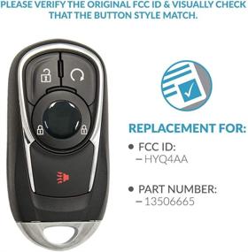 img 1 attached to 🚗 Keyless2Go Buick Encore Proximity Smart Key Replacement HYQ4AA 13506665 - 4 Button