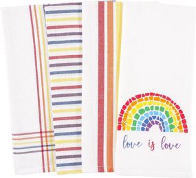 img 4 attached to 🌈 KAF Home Pride Rainbow Love is Love Kitchen Dish Towels, Set of 4, Cotton Rich, 18 x 28 inches