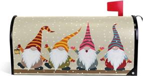 img 4 attached to 🎅 Standard Size Winter Snowman Happy New Year Magnetic Christmas Gnomes Mailbox Cover – Garden Yard Post Wraps & Letter Box Decorations, 21" L x 18" W