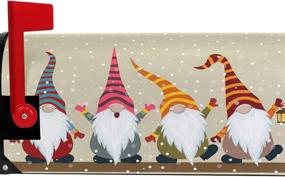img 2 attached to 🎅 Standard Size Winter Snowman Happy New Year Magnetic Christmas Gnomes Mailbox Cover – Garden Yard Post Wraps & Letter Box Decorations, 21" L x 18" W