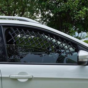 img 2 attached to 🐶 XianghuangTechnology Window Pet Gate - Universal Mesh Ventilation Grill for Safe Car Window Protection of Dogs, Puppies, and Pets in Cars, Trucks, & SUVs