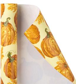 img 2 attached to 🍁 Maple Leaf and Pumpkin Autumn Design Wrapping Paper Roll for Fall Celebrations & Holidays - 30 inch x 33 feet