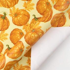 img 3 attached to 🍁 Maple Leaf and Pumpkin Autumn Design Wrapping Paper Roll for Fall Celebrations & Holidays - 30 inch x 33 feet