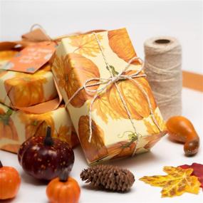 img 1 attached to 🍁 Maple Leaf and Pumpkin Autumn Design Wrapping Paper Roll for Fall Celebrations & Holidays - 30 inch x 33 feet