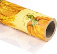 🍁 maple leaf and pumpkin autumn design wrapping paper roll for fall celebrations & holidays - 30 inch x 33 feet logo