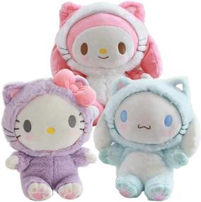 img 3 attached to 22cm Cute Anime Kawali Dogs Cats My Melody Cinnamorol Kitty Soft Stuffed Plush Dolls – Perfect Bags Decor, Adult-Kids Toys, Girls' Gift