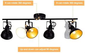 img 1 attached to 🔦 DLLT Black Flexible Track Light Kit - Ceiling Tracking Lights Fixture with 4-Light Flush Mount Spot Lighting, Ideal for Living Room, Dining Room, Bedroom, Kitchen, Office, Closet Room - E12 Base