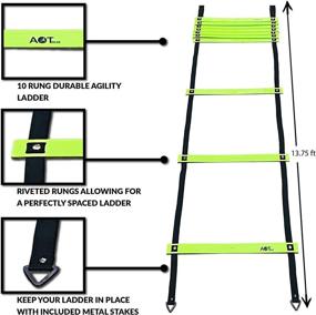 img 1 attached to 🏋️ AOT Speed and Agility Training Gear - All-in-One Set with Agility Ladder, 6 Adjustable Hurdles, 12 Soccer Cones, Running Parachute, 5 Resistance Bands, Carrying Case, and Drills Book