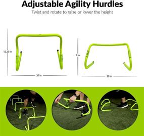 img 2 attached to 🏋️ AOT Speed and Agility Training Gear - All-in-One Set with Agility Ladder, 6 Adjustable Hurdles, 12 Soccer Cones, Running Parachute, 5 Resistance Bands, Carrying Case, and Drills Book