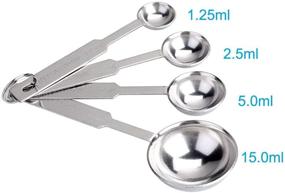 img 3 attached to 🥄 Accurate Measurement Made Easy: 4Pcs Stainless Steel Measuring Spoons Set for Cooking and Baking, Dishwasher Safe