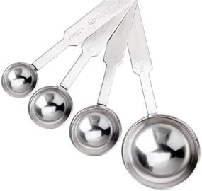 img 2 attached to 🥄 Accurate Measurement Made Easy: 4Pcs Stainless Steel Measuring Spoons Set for Cooking and Baking, Dishwasher Safe